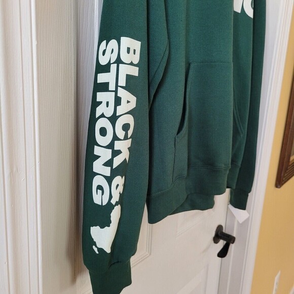 Hybrid Apparel Mens Green Black and Strong Africa Sweatshirt Hoodie Sz XS - Picture 3 of 8